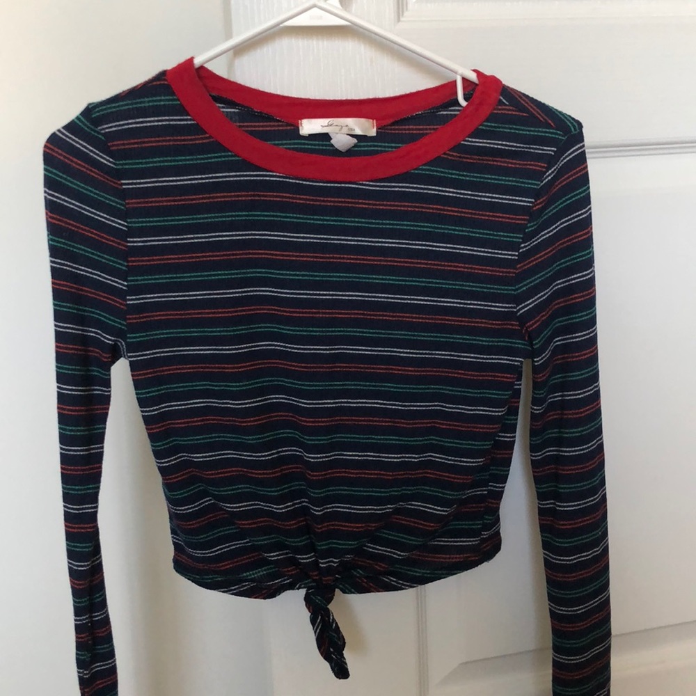 Striped Cropped T Shirt